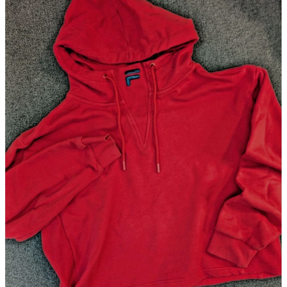 Fila Reecy Hoodie Women's XL Red Pullover Streetwear Athleisure